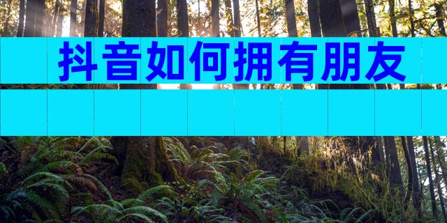 抖音如何拥有朋友