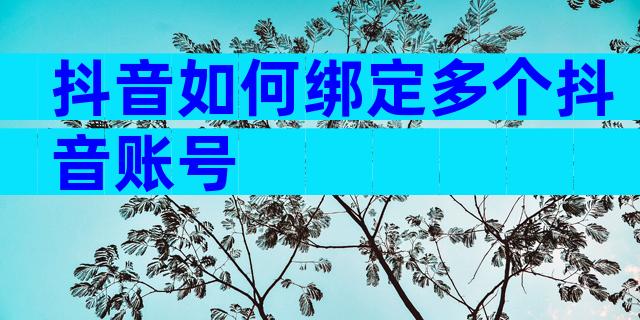 抖音如何绑定多个抖音账号