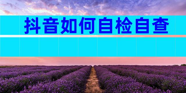 抖音如何自检自查