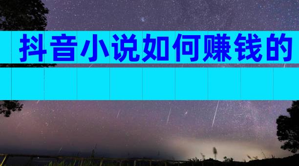 抖音小说如何赚钱的
