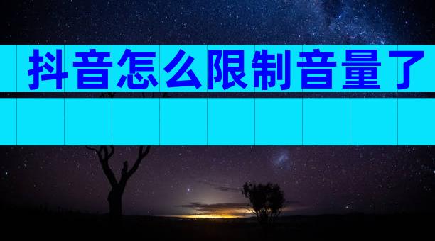 抖音怎么限制音量了