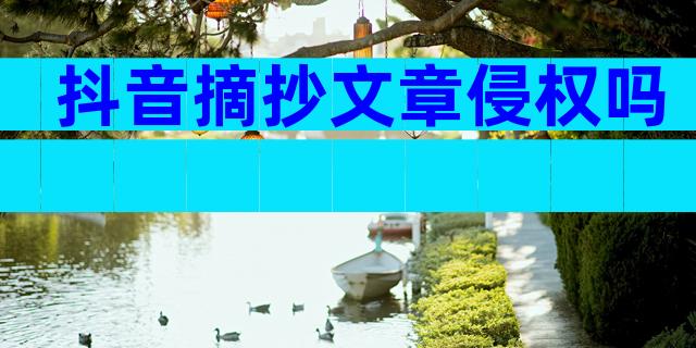 抖音摘抄文章侵权吗