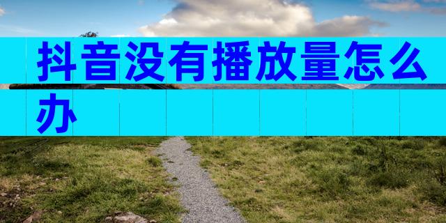 抖音没有播放量怎么办