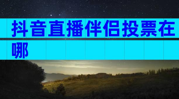 抖音直播伴侣投票在哪