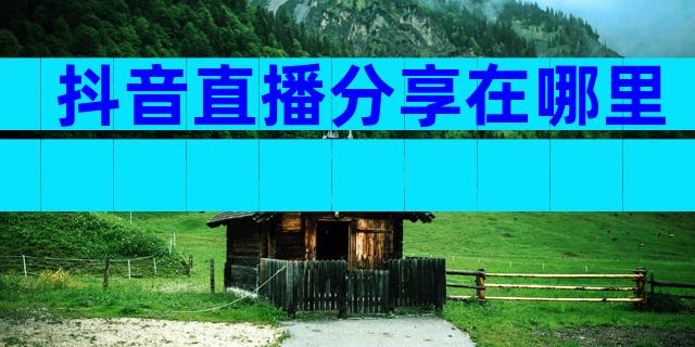 抖音直播分享在哪里