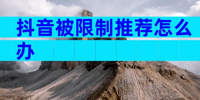 抖音被限制推荐怎么办
