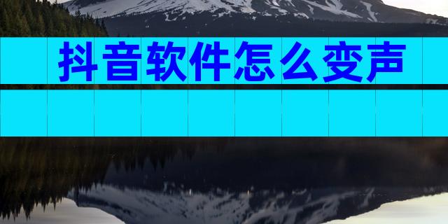 抖音软件怎么变声