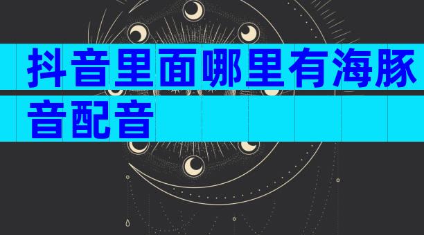 抖音里面哪里有海豚音配音