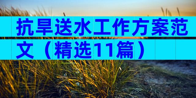 抗旱送水工作方案范文（精选11篇）