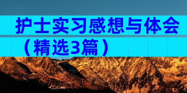 护士实习感想与体会（精选3篇）