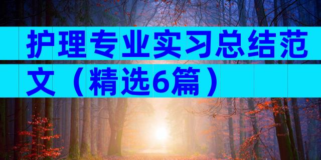 护理专业实习总结范文（精选6篇）