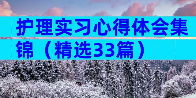 护理实习心得体会集锦（精选33篇）