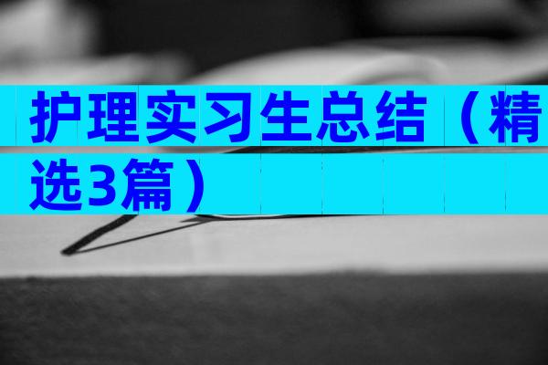 护理实习生总结（精选3篇）