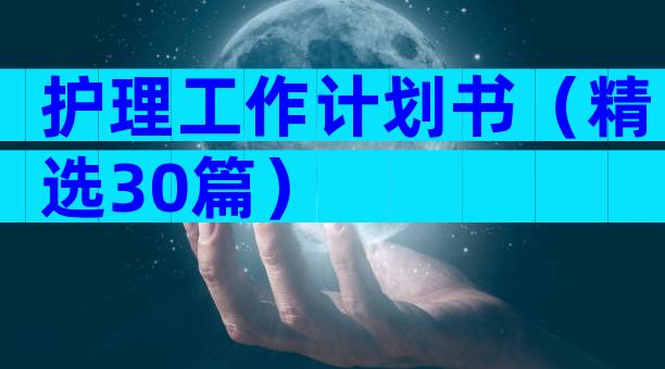 护理工作计划书（精选30篇）