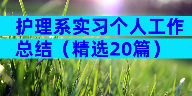 护理系实习个人工作总结（精选20篇）