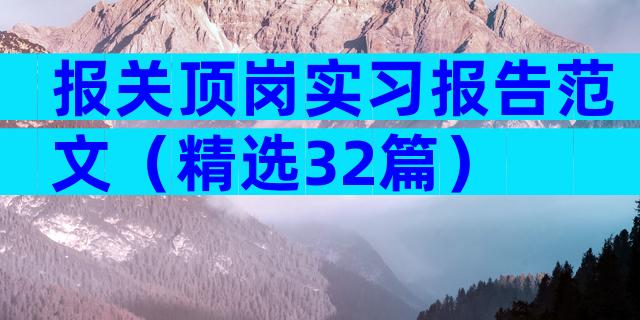 报关顶岗实习报告范文（精选32篇）