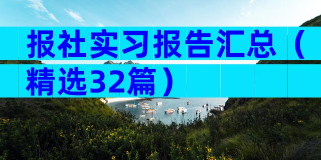 报社实习报告汇总（精选32篇）