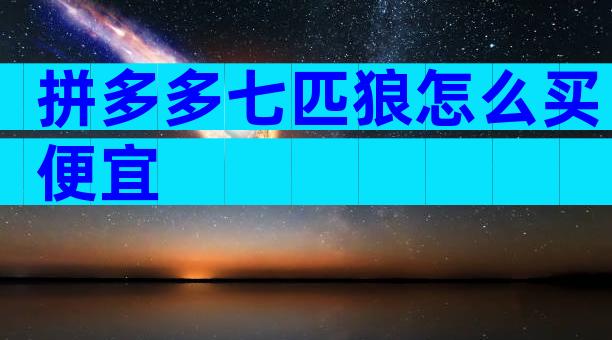 拼多多七匹狼怎么买便宜