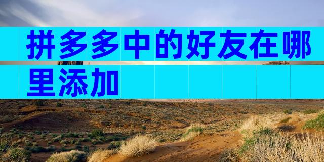 拼多多中的好友在哪里添加