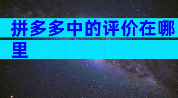 拼多多中的评价在哪里