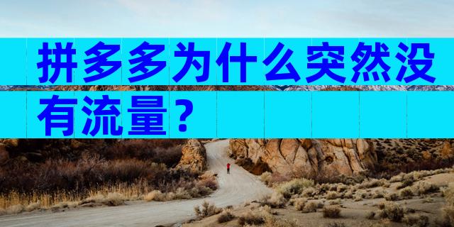 拼多多为什么突然没有流量？