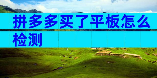 拼多多买了平板怎么检测
