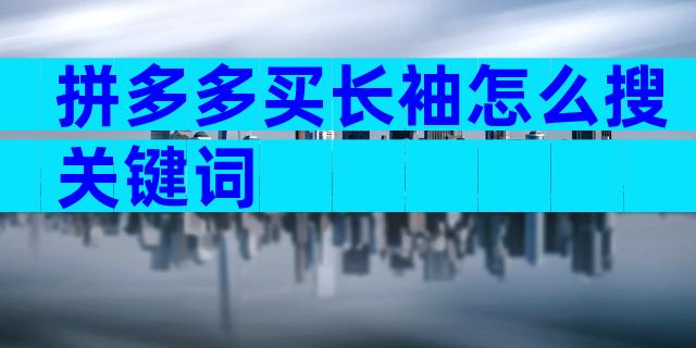 拼多多买长袖怎么搜关键词