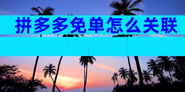 拼多多免单怎么关联