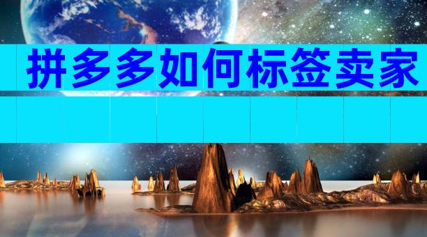 拼多多如何标签卖家