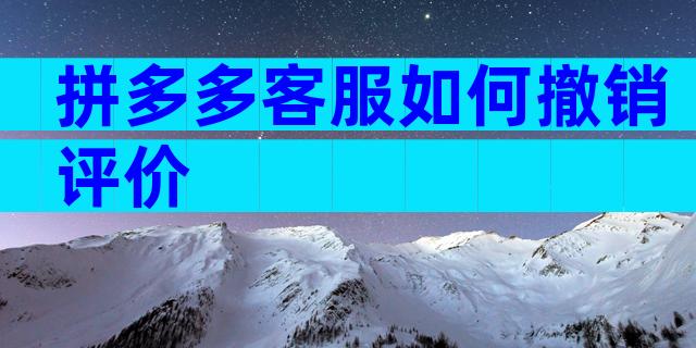 拼多多客服如何撤销评价