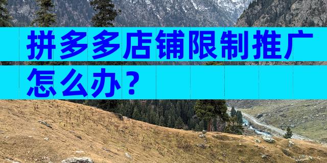 拼多多店铺限制推广怎么办？