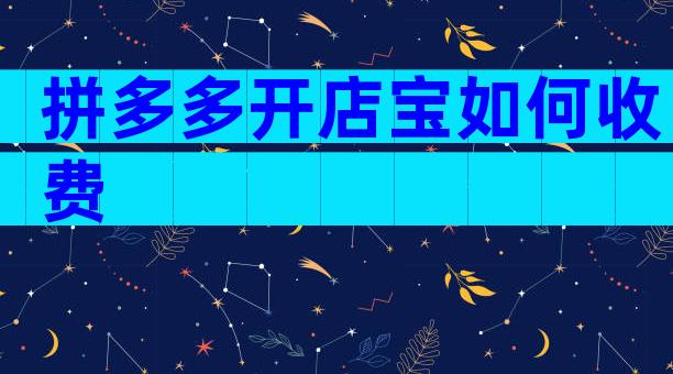 拼多多开店宝如何收费