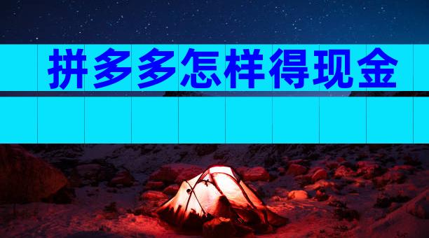 拼多多怎样得现金