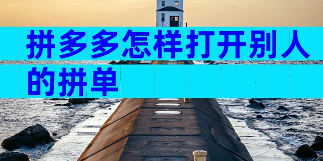 拼多多怎样打开别人的拼单