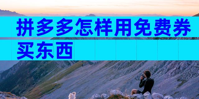 拼多多怎样用免费券买东西