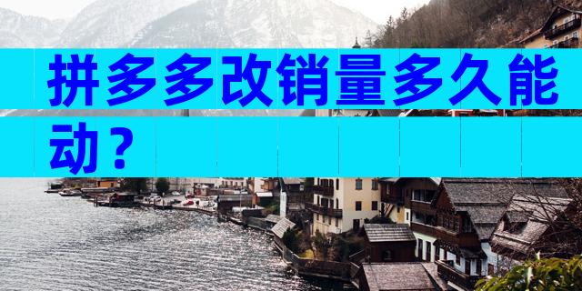 拼多多改销量多久能动？