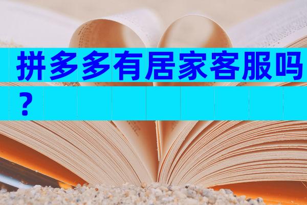 拼多多有居家客服吗？