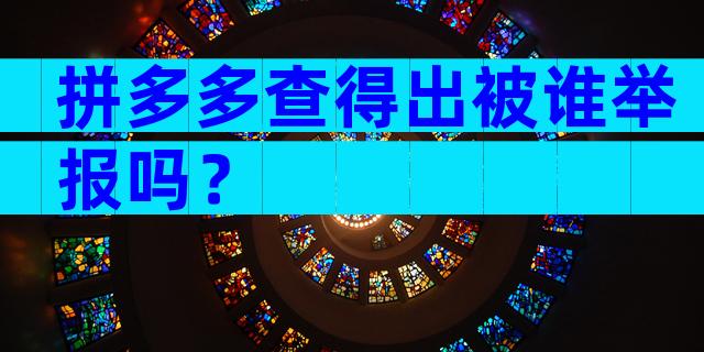 拼多多查得出被谁举报吗？