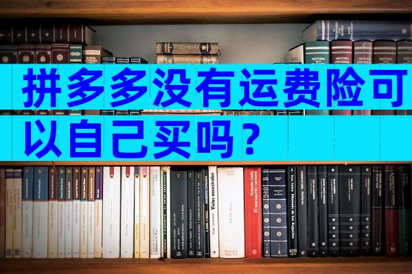 拼多多没有运费险可以自己买吗？