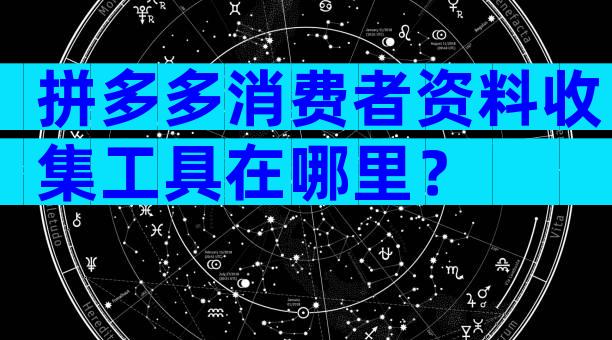 拼多多消费者资料收集工具在哪里？