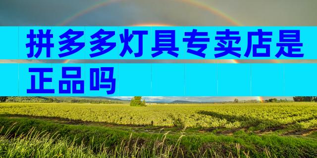 拼多多灯具专卖店是正品吗