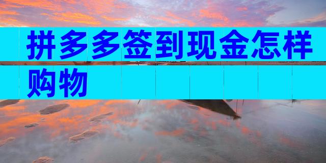 拼多多签到现金怎样购物