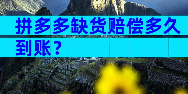 拼多多缺货赔偿多久到账？