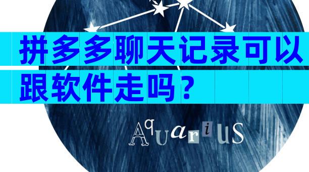 拼多多聊天记录可以跟软件走吗？