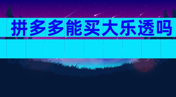 拼多多能买大乐透吗