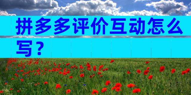 拼多多评价互动怎么写？