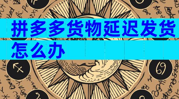 拼多多货物延迟发货怎么办