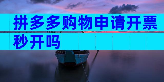 拼多多购物申请开票秒开吗