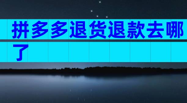 拼多多退货退款去哪了