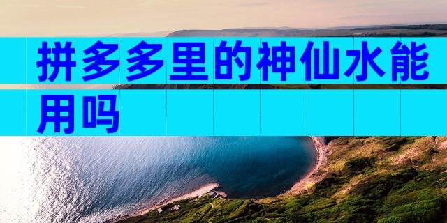 拼多多里的神仙水能用吗